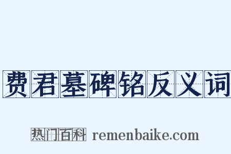 费君墓碑铭反义词是什么意思的图片